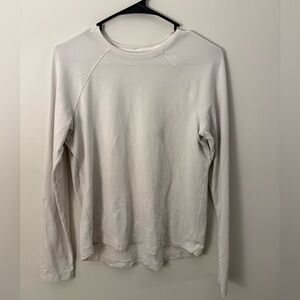 GUC Lululemon Full Length White Long Sleeve PTP Measurement 18”